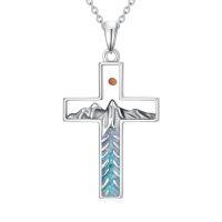 wholesale TOUPOP Mustard Seed Necklace For Women-925 Sterling Silver Mustard Seed Mountain Pendant Faith Necklace Christian Jewelry Birthdays Graduation Gifts For Women Men-your Faith Can Moving Mountain -style_name:B01-Mustard Seed Cross Necklace