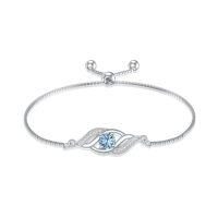 wholesale 925 Sterling Silver Birthstone Bracelet For Women Dainty Infinity Bracelet Fine Jewelry Birthday Christmas Gifts For Her Mom Wife -color_name:03-Mar.-Aquamarine