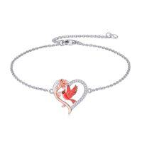 wholesale TOUPOP Christmas Gifts Cute Animal Bracelet For Women 925 Sterling Silver Animal Jewelry Brithday Christmas Gift -style_name:Red Cardinal