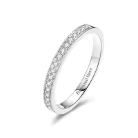 TOUPOP 10K/14K/18K Gold D VVS1 Moissanite Band Engagement Ring-style_name:F Moissanite