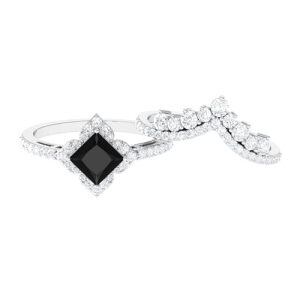 D Black Onyx Moissanite Ring