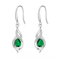 TOUPOP Sterling Silver Infinity Birthstone Earrings Gift for Women-color_name:05-May-Emerald