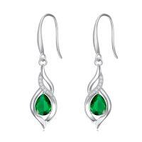wholesale Infinity Birthstone Earrings For Women 925 Sterling Silver Infinity Love Birthday Jewelry Christmas Gifts For Women Mom Wife Girlfriend -color_name:05-May-Emerald