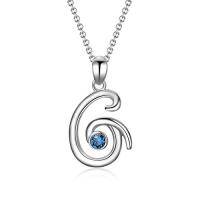 wholesale TOUPOP Christmas & Birthday Gifts: Initial Necklaces - 925 Sterling Silver Letter Pendants With Birthstone A-z -color_name:G-Give me your hand