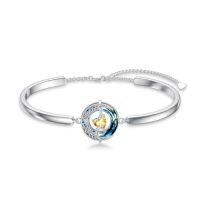 wholesale TOUPOP Birthstone Bracelet For Women 925 Sterling Silver Moon And Star Bangle Bracelet Blue Circle Crystal Jewelry Birthday Christmas Gifts For Women Wife Girlfriend -color_name:11-Citrine-Nov.