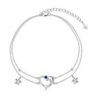 wholesale Sea Turtle Dolphin Mermaid Anklet For Women 925 Sterling Silver Dolphin Beach Anklet Ocean Summer Jewelry Gifts For Women -style_name:Dolphin