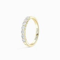 wholesale TOUPOP Personalized 10k 14k 18k Solid Gold Moissanite Engagement Band For Women Lad Created Diamond Wedding Eternity Ring For Her Engraved Promise Ring Gift For Christmas Anniversary -style_name:B Gold Ring