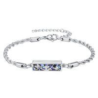 wholesale Urn Bracelet For Ashes 925 Sterling Silver Abalone Shell Tree Of Life/dragonfly/butterfly/sunflower Cremation Jewelry For Ashes Keepsake Pendant Locket Bracelet For Women Mom -style_name:Butterfly