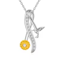 TOUPOP Sterling Silver & Stone Insect Pendant Necklace-style_name:Hummingbird