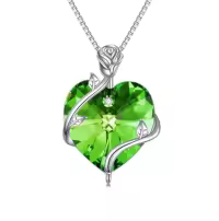 TOUPOP Sterling Silver Crystal Heart Flower Pendant Necklace-color_name:05-May