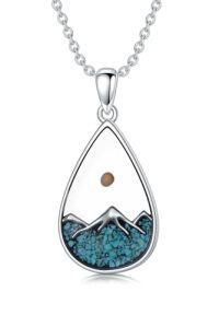 wholesale TOUPOP Mustard Seed Necklace For Women-925 Sterling Silver Mustard Seed Mountain Pendant Faith Necklace Christian Jewelry Birthdays Graduation Gifts For Women Men-your Faith Can Moving Mountain -style_name:A01-Mustard Seed Teardrop Necklace