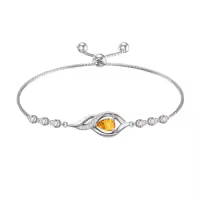 TOUPOP Sterling Silver Infinity Birthstone Bracelet Gift for Women-color_name:11-November-Citrine