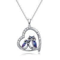 wholesale TOUPOP Heart Annimal Necklaces Sterling Silver Dog/horse/owl Necklace For Women Anniversary Birthday Christmas Gift For Sister Girlfriend Wife Mom -style_name:Owl A