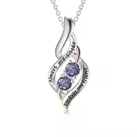 TOUPOP Sterling Silver Sister Necklace Fashion Jewelry Gifts For Women-style_name:06-Jun-Lavender-Always My Sister Forever My Friend-6-6
