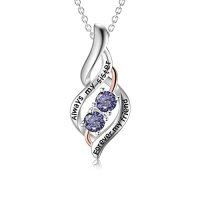 wholesale TOUPOP Christmas Gifts For Sister Sister Necklace Sterling Silver Fashion Jewelry Gifts For Women Friend Female Friendship Lasts Forever -style_name:06-Jun-Lavender-Always My Sister Forever My Friend-6-6