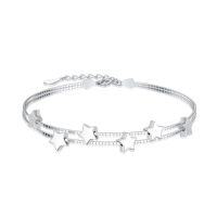 wholesale TOUPOP 925 Sterling Silver Bracelets For Women Adjustable Star Charm Bracelet Elegant Jewelry Christmas Gift For Wife Mom Girlfriend -style_name:Star Bracelet