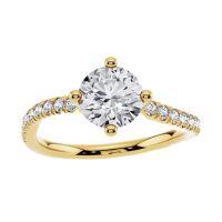 wholesale TOUPOP Personalized Moissanite Wedding Rings For Women 10k/14k/18k Solid Gold Engraved Name Round Cut Moissanite Engagement Rings Anniversary Valentines Day Christmas Gifts For Her Wife -style_name:N Moissanite Ring