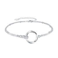 wholesale TOUPOP 925 Sterling Silver Ankle Bracelets For Women Adjustable Anklet Elegant Foot Jewelry Birthday Gift For Her Wife Mom Girlfriend -style_name:Interlocking Circle