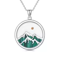 TOUPOP Sterling Silver Mustard Seed Faith Move Mountains Pendant Necklace-style_name:1-Mountain