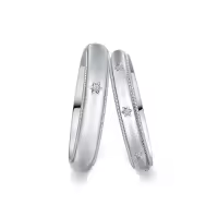 TOUPOP Sterling Silver D VVS1 Moissanite Wedding Ring Sets For Couples-color_name:M Moissanite Wedding Ring Set