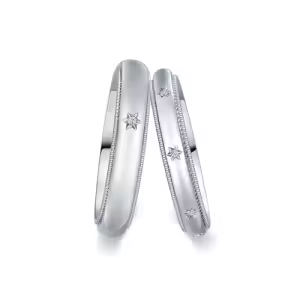 M Moissanite Wedding Ring Set