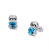 TOUPOP 925 Sterling Silver Crystal Animal Stud Earrings For Women Gifts-style_name:Sloth