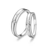 TOUPOP 10k 14k 18k Gold Moissanite Couples Wedding Band Sets-style_name:D Wedding Ring Set