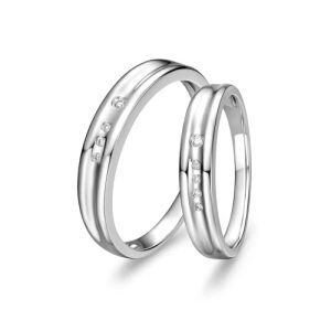 D Wedding Ring Set