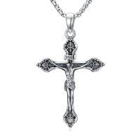 wholesale TOUPOP Christmas Gifts For Men 925 Sterling Silver Saint Amulet Necklace For Men Women Protection Medal Pendant Religious Necklace Catholic Jewelry Birthday Gifts For Father Son Husband Grandfather Police -style_name:U01-Jesus(Cross)