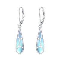 wholesale Teardrop Earrings For Women 925 Sterling Silver Gemstones Dangle Leverback Earring Jewelry Birthday Christmas Gifts For Women Her -style_name:Moonstone