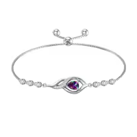 TOUPOP Sterling Silver Infinity Birthstone Bracelet Gift for Women-color_name:06-June-Alexandrite