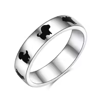 TOUPOP Sterling Silver Stone Penguins Pet Animal Rings Women Teens Size 7&8-style_name:Pet -7