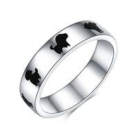 wholesale TOUPOP Sterling Silver Penguins Pet Animal Rings For Women Teens Birthday Size 7&8 -style_name:Pet -8