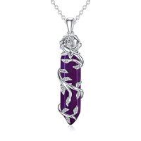 wholesale Gifts For Women 925 Sterling Silver Necklace Pendant Women Jewelry Birthday Christmas Gifts For Sister Daughter Friend -style_name:Healing Crystal-Purple