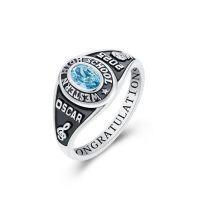 wholesale Personalized 2025 Graduation Gifts Class Of 2025 Rings For Men Women 925 Sterling Silver Customized Birthstone Rings High School University College Ring Mementos Graduation Ring For Him Her -style_name:Class C