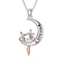TOUPOP Sterling Silver & Crystal Axolotl Corgi Necklace Cute Animal Jewelry-style_name:Axolotl