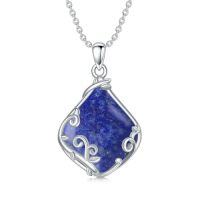 wholesale Filigree Teardrop Necklace 925 Sterling Silver Teardrop Gemstone Pendant Jewelry Gifts For Women -color_name:A-Lapis Lazuli