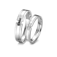 TOUPOP 925 Sterling Silver Moissanite Wedding Ring Set For Couples-style_name:D Wedding Ring Set