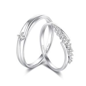 A Moissanite Wedding Ring Set