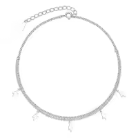 TOUPOP Sterling Silver Ankle Bracelets For Women Adjustable Anklet Elegant Foot Jewelry-style_name:Lightning Pendant