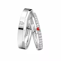 TOUPOP Sterling Silver/10k/14k/18k Moissanite Engraved Wedding Ring Set For Couples-style_name:B Moissanite Wedding Ring Set