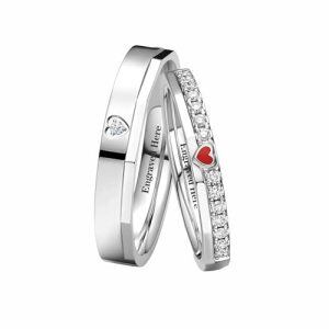 B Moissanite Wedding Ring Set