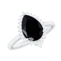 wholesale TOUPOP Personalized Black Onyx Moissanite Wedding Ring For Women 925 Sterling Silver Moissanite Ring Engagement Ring Anniversary Agate Promise Rings For Her Christmas Gift For Mother Wife -style_name:F Black Onyx Moissanite Ring