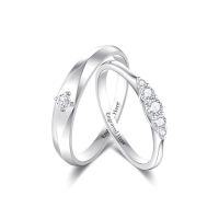 wholesale TOUPOP Personalized Moissanite Wedding Couples Rings Set For Him And Her 925 Sterling Silver/10k/14k/18k Gold Customized Wedding Ring For Couples Valentine's Day Christmas Gift For Wife Girlfriend -style_name:H Wedding Ring Set