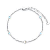 wholesale Mustard Seeds Bracelet For Women Sterling Silver Natural Stone Bracelet Chain Link Beach Summer Jewelry Birthday Christmas Gifts For Women Her -style_name:Moonstone