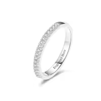 TOUPOP 10K/14K/18K Gold D VVS1 Moissanite Band Engagement Ring-style_name:E Moissanite