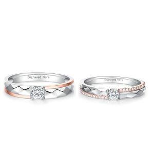 F Moissanite Wedding Ring Set