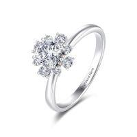 wholesale TOUPOP Moissanite Ring For Women Round Cut Moissanite Engagement Ring 925 Sterling Silver/10k/14k/18k D Color Vvs1 Clarity Promise Ring For Her Moissanite Wedding Ring Gift For Wife Girlfriend -style_name:A Moissanite