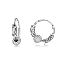 TOUPOP Sterling Silver Crystal Earrings Leverback Dangle Gift For Women-style_name:Hoop Earring-02