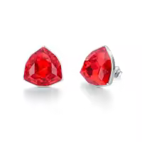 TOUPOP Sterling Silver Crystal Birthstone Stud Earrings for Women-color_name:07-Jul-Ruby